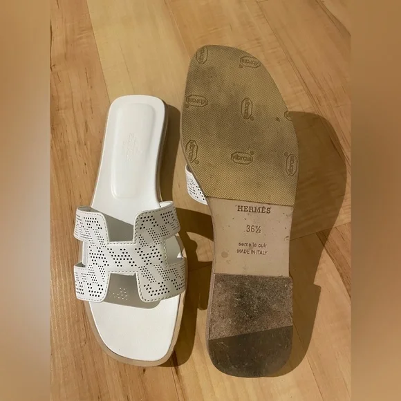 Hermes Oran white perforated - Picture 2 of 3